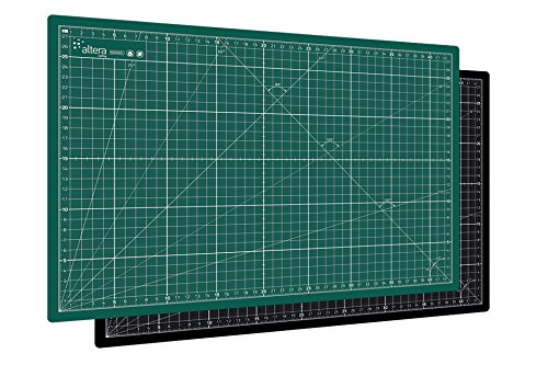 Profi 5-LAGIGE Schneidematte, schneidunterlage A1 (60x90cm), selbstheilend Altera PRO, Grün/Schwarz beidseitig mit Raster von Altera