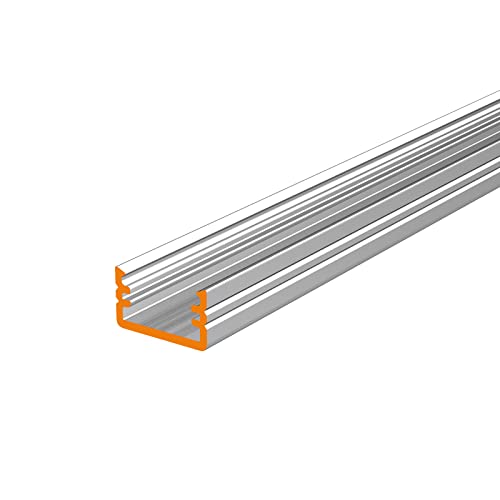 1-2m Aluprofil SLIM (MI) 1 Meter Aluminium Profil-Leiste eloxiert für LED Streifen - Set inkl Abdeckung-Schiene Zubehör-Set nein, Größe 1 Meter (100cm), Farbe satiniert slide von Alupona