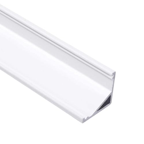 CABI (CA) Eckprofil Aluminium 1m eloxiert | Innen-Eckleiste für Led Streifen bis 10mm Breite | Eck-Profil + Acryl Abdeckung satiniert-frosted diffuse halbtransparent + Endkappen |Aluprofil belastbar von Alupona