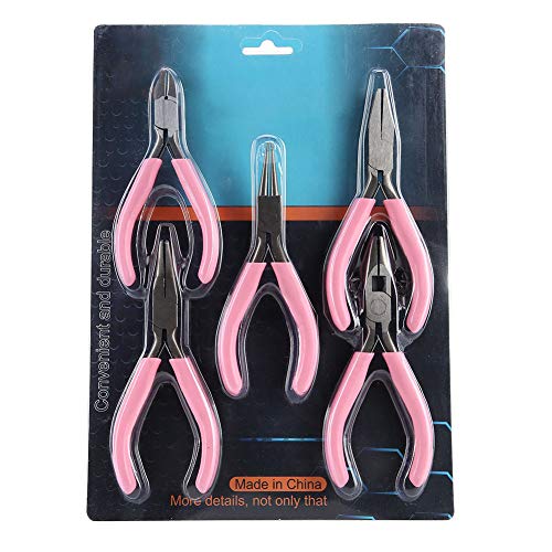 Alvinlite 5-teiliges Mini-Zangen-Set, Rosa, 10,2 cm, Metall-Zangen-Set, Schneider, Handarbeit, Schmuck, Handwerk, Werkzeug Für Haus Und Garten, Reparatur, DIY-Handwerk von Alvinlite