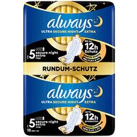 always Binden Ultra Secure Night Extra mit Flügeln, 16 St. von Always