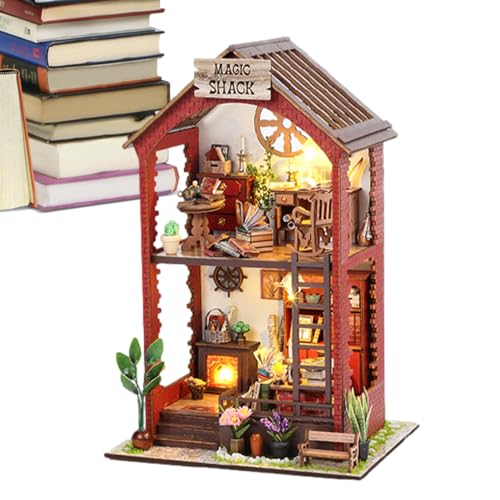 Alwida Buchecken-Set für Erwachsene, Bucheckenset | Miniatur-Set zum Einfügen von Dekor, Booknook House,Booknook – Bücherregal, exquisites Modell, Miniatur-Regal-Set für Schlafzimmer von Alwida