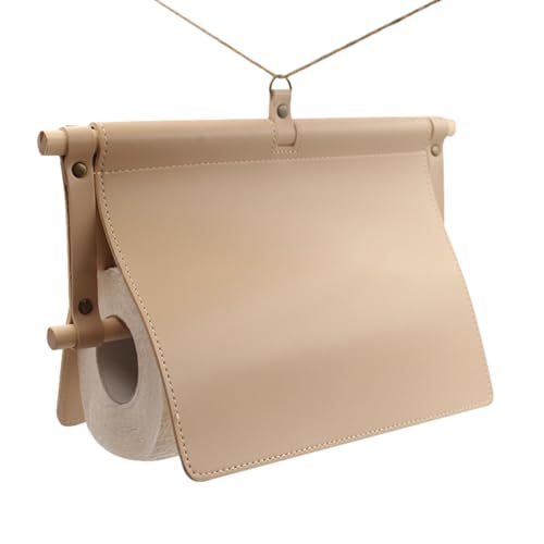 Alwida Handtuchhalter aus Leder, Toilettenpapierhalter aus Leder, Halterung mit Haken für Serviettenrollen, Vintage mit Lederband | Abdeckung für Toilettenpapierrollen von Alwida