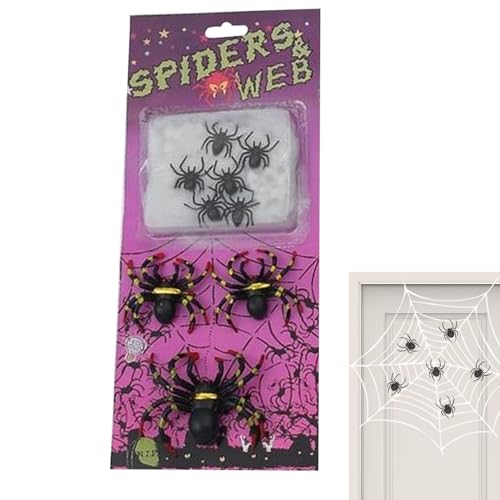 Gruseliges Spinnennetz Crobweb – Halloween-Spinnennetz-Dekor | Kreative Spinnennetze, realistische Partyzubehör | Starke Stretch-Spinnen-Dekoration, Halloween-Innendekoration für Theater-Mittelstücke, von Alwida