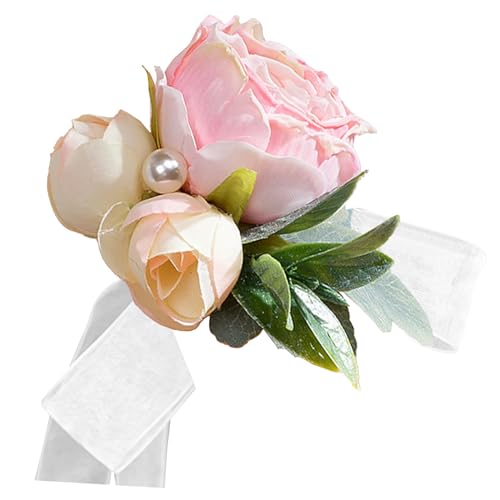 Alwodici Handgelenk Corsage,Blumenarmband Hochzeit,Braut Brautjungfer Handgelenk Blume,Hochzeitsblumen Simulation Band,Handgelenk Blume,Handgelenk Blume Strauß Dekoration für Hochzeit Prom Party (F) von Alwodici