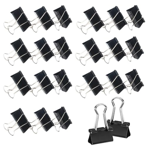 110er Pack Mini Binder Clips Kleine Büroklammern Clips Schwarze Büroklammern 1,5 cm für Zuhause, Schule, Bürobedarf und Geschäft von Alyxiavia