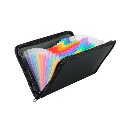 13 Taschen Mini Receipt Coupon Organizer, kleiner Akkordeon File Organizer mit Reißverschluss Tragbarer Aktenordner Erweiterbarer Coupon Organizer Geldbörse für Quittungskarten Rechnung Coupons Ticket von Alyxiavia