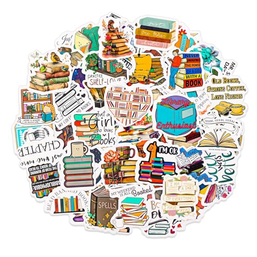 Amabro 100 Stück Kindle Sticker,Bookish Sticker Stuff,Book Merch Sticker Kindle Hülle Lesebuch Aufkleber Buchliebhaber Geschenk Dekorationen Zubehör für Wasserflaschen Lehrer Schüler Kinder Teenager von Amabro