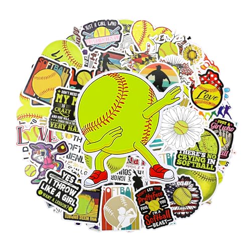 Amabro 100 Stück Weicher Ball Sport Aufkleber, Tennis Bälle Geschenke Stickers für Laptop, Wasserdicht Vinyl Sticker Graffiti Style Decals für Kinder Jungen Scrapbook Skateboard Auto Gepäck Gitarre von Amabro