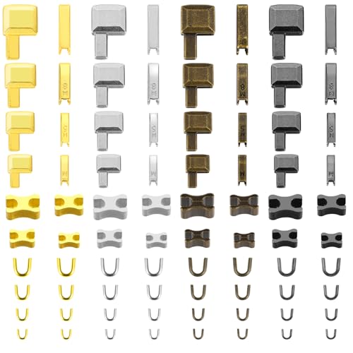 Amabro 80 Stück Metall Reißverschluss Reparatur Schieberhalter, 4 Farbe #3#5#8#10 Einführstift Reißverschluss Unterer Reißverschlussstopper für Jacken Mäntel Nähen Reissverschluss Ersatz von Amabro