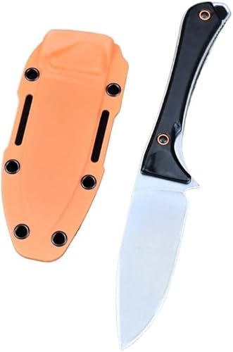 Amacigana 7,68-Zoll-Messer mit Scheide, stilvolles taktisches Messer mit fester Klinge – aus S90V-Stahl – Griff aus Nylon-Glasfaser, Dschungel- und Campingmesser Survival (Schwarz) von Amacigana