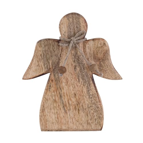 Dekofigur Engel Holzfigur Schutzengel Mangoholz massiv Weihnachtsdekoration Farbe Schutzengel von Amago home