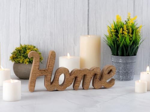 Holzfigur Schriftzug Home B28x12cm Dekoschrift Mangoholz massiv von Amago home