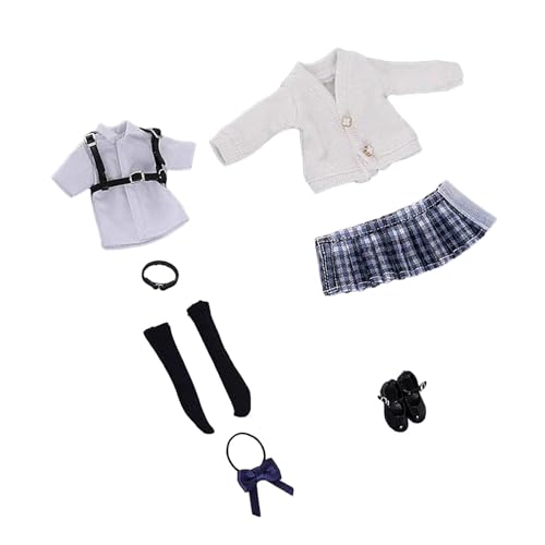 Amagogo 1/12 Maßstab Figur Puppe Schuluniform Set Action Figur Kleidung Modisch Stilvolles Kostüm für 6 Zoll Frauen Figur Zubehör, Plaid von Amagogo