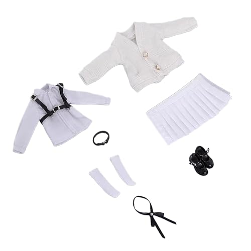 Amagogo 1/12 Maßstab Figur Puppe Schuluniform Set Action Figur Kleidung Modisch Stilvolles Kostüm für 6 Zoll Frauen Figur Zubehör, Weiß von Amagogo