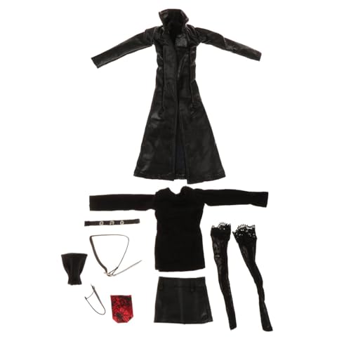 Amagogo 1:6 Damen Lederjacke Set Damen Kostüm Puppen Kleidung für Figuren Outfit 12" Weibliche Actionfigur Ankleidekörper BJD Puppe von Amagogo