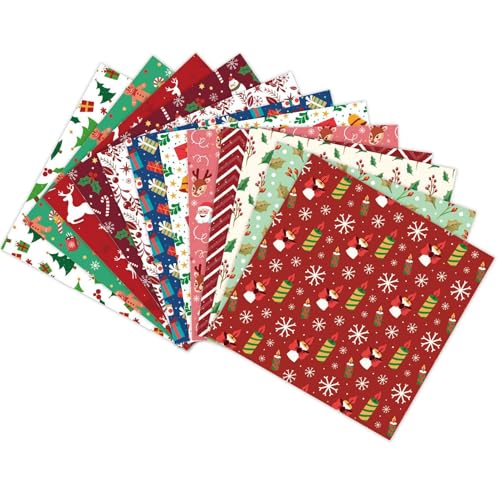 Amagogo 12 Stück Weihnachtspapier, Geschenkpapier, Weihnachts-Scrapbooking-Zubehör, Kartenherstellung, Zubehör für Geburtstage, Feste von Amagogo