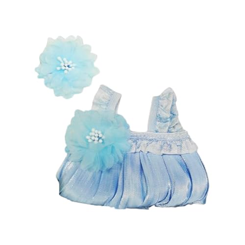 Amagogo 2 Stück Fashion Dolls Kleid und Haarnadel Handgemachte Kleidung Miniatur Kleidung für 15-17cm Puppen, Blau von Amagogo