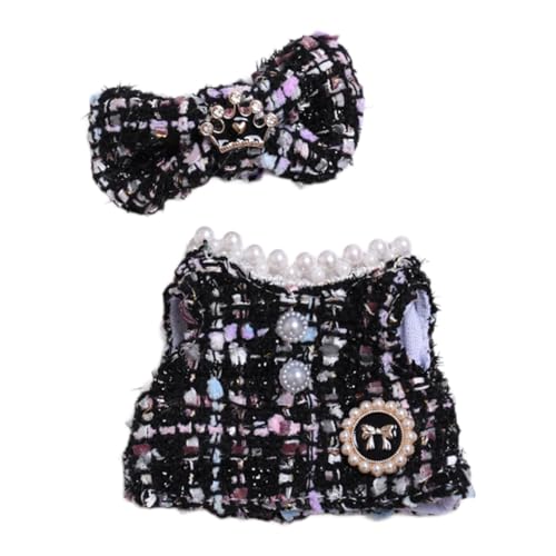 Amagogo 2 Stück Puppenkleid und Schleife, Haarnadel, Miniatur-Kleidung, handgefertigte Kleidung für 15–17 cm große Puppen, Schwarz von Amagogo