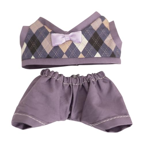 Amagogo 2Pcs Puppenkleidung Anzug Cartoon DIY Puppe Spielzeug Foto Requisiten Kostüme Puppenkleidung Kuscheltiere Kleidung für 17 cm Plüschpuppe, Violette Shorts von Amagogo