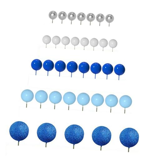 Amagogo 50 Stück Kuchen -Top -Bälle Mini -Luftballons Cupcake Toppers Cake Picks Foam Bälle Kuchen Dekorieren Vorräte für Feierlichkeiten, Blau von Amagogo