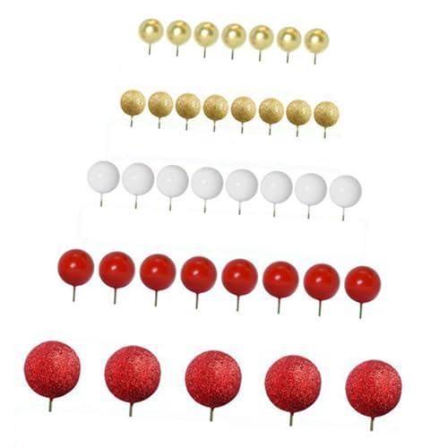 Amagogo 50 Stück Kuchen -Top -Bälle Mini -Luftballons Cupcake Toppers Cake Picks Foam Bälle Kuchen Dekorieren Vorräte für Feierlichkeiten, Rot von Amagogo