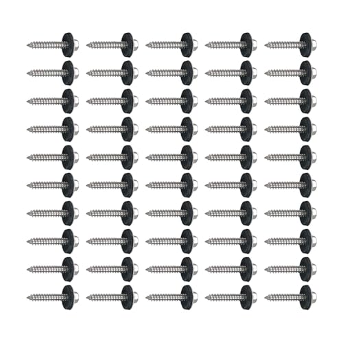 Amagogo 50 Stück Sechskantschrauben mit Unterlegscheibe, Sechskantschrauben, Blechschrauben, Bimetallschrauben von Amagogo