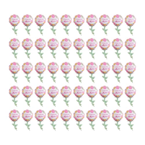 Amagogo 50pcs Muttertag Ballons Ornament Romantische Blume geformt Mama Foil Ballon Party Dekoration zum Jubiläum von Amagogo