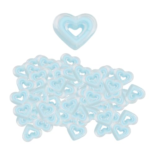 Amagogo 80pcs Acrylherzperlen Lose Abstandshalter Perlen Charme Crafts Heart Form Accessoires für Schmuck Herstellung für Armbänder Projekte, Blau von Amagogo