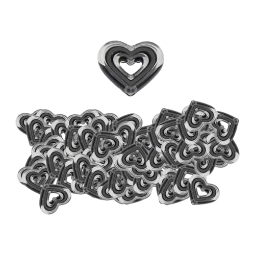 Amagogo 80pcs Acrylherzperlen Lose Abstandshalter Perlen Charme Crafts Heart Form Accessoires für Schmuck Herstellung für Armbänder Projekte, Schwarz von Amagogo