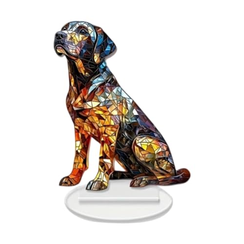 Amagogo Acryl-Labrador-Hund-Dekor, 2D-Flachschild, DIY-Ornament, Tierdekoration für Eckkamin-Ausstellungsregal von Amagogo