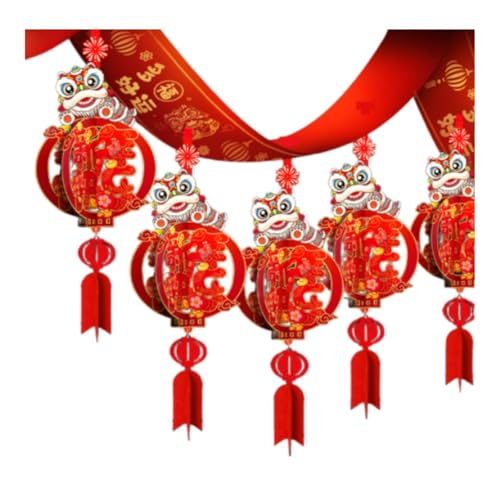 Amagogo Banner zum chinesischen Neujahr 2025, Deckendekoration, vielseitiger hohler Anhänger, Girlande zum Jahr der Schlange fürs Büro, Partygeschenke, Style A von Amagogo