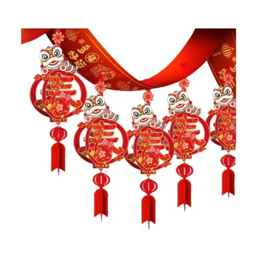 Amagogo Banner zum chinesischen Neujahr 2025, Deckendekoration, vielseitiger hohler Anhänger, Girlande zum Jahr der Schlange fürs Büro, Partygeschenke, Style D von Amagogo