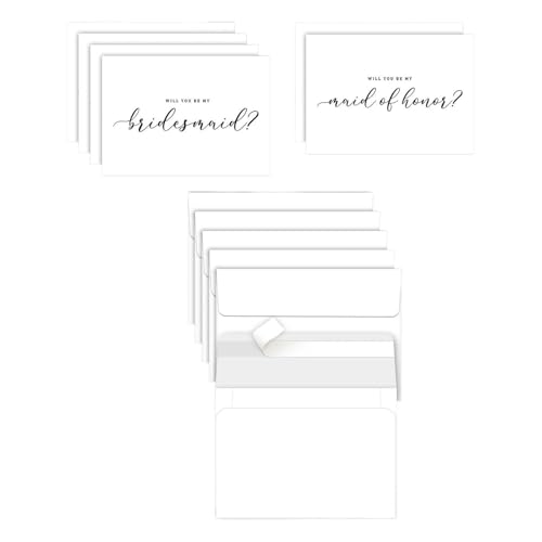 Amagogo Einladung zur Hochzeit Brautdusche Maid of Honor Cards Romantic Bitten Seals Dekoration Geschenke elegante Brautjungfernkarten Set Set, 6 Karten von Amagogo