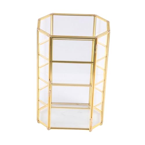 Amagogo Glas-Schmuckschatulle, Schmuck-Vitrine, transparent, Neuheit, Schmuckkästchen, Organizer, Kosmetik-Aufbewahrungsbox für Halskette, Ringe, Ohrringe von Amagogo