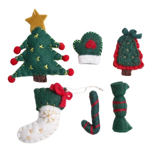 Amagogo Handgemachte Weihnachtsornamente aus Filz Weihnachtsornament DIY Kit Handgefilzte Ornamente Machen Sie Ihr eigenes Ornament Filzornament Kit, GrÜn von Amagogo