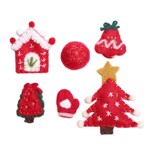 Amagogo Handgemachte Weihnachtsornamente aus Filz Weihnachtsornament DIY Kit Handgefilzte Ornamente Machen Sie Ihr eigenes Ornament Filzornament Kit, Rot von Amagogo