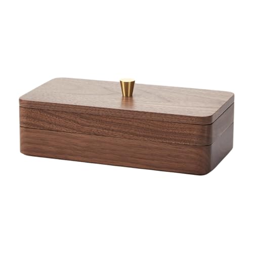 Amagogo Holz-Schmuckschatulle, Schmuck-Organizer, Doppellagiges Schmucketui, Schmuckhalter für Ringe, Armbänder, Behälter, Heimorganisation von Amagogo