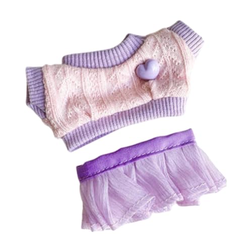 Amagogo Mini-Puppenkleidung für 17 cm, Mädchen, Puppen-Outfits, entzückende Kleidung, süßer Puppenkleidungsanzug, Anziehsachen für Partyspielzeug, 17 cm, Lila von Amagogo