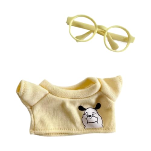 Amagogo Mini-Puppenkleidungsset, Mädchen-Puppen-Outfits, Puppenzubehör, Kleidung für 15 cm Puppenszene, Foto-Requisite, Machen Sie Ihre eigene Puppe, mit Gelber Brille von Amagogo