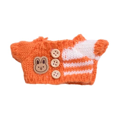 Amagogo Modische Puppenpullover-Outfits, niedliche Kollektion, handgefertigte Kleidung, Mini-Puppenkleidung für 15–17 cm große Puppen, Kindergeschenke, Orangefarbener Pullover von Amagogo