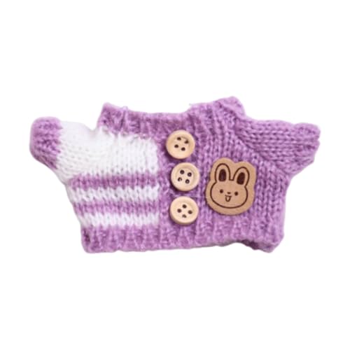 Amagogo Modische Puppenpullover-Outfits, niedliche Kollektion, handgefertigte Kleidung, Mini-Puppenkleidung für 15–17 cm große Puppen, Kindergeschenke, Violetter Pullover von Amagogo