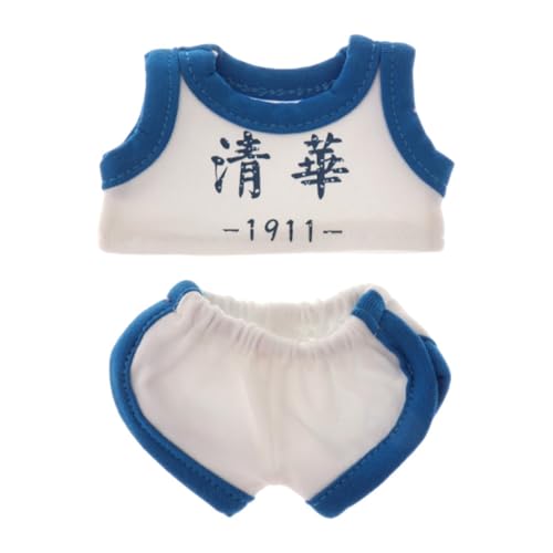 Amagogo Plüschfigur Kleidung Mädchen Puppe Hose Outfit Foto Requisiten für Kinder Rollenspiel Kostüme für 6,69 Zoll Puppe, Blau Weste Anzug von Amagogo