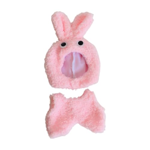 Amagogo Plüschpuppen-Bodysuit-Kostüme, modische Kleidung für kleine Mädchen, zum Selbermachen, Puppen zum Anziehen, für die Koordination, 17 cm, Rosa Kaninchen von Amagogo