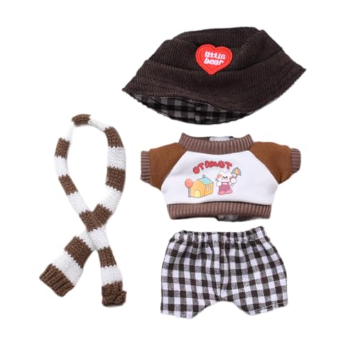 Amagogo Puppe Kleidung Anzug Puppe Kleidung Set Weiche Dress up Puppe Top Hosen Outfits Mini für 6,69'' Anhänger Puppe Puppen mädchen Geschenk, Schal-Set von Amagogo