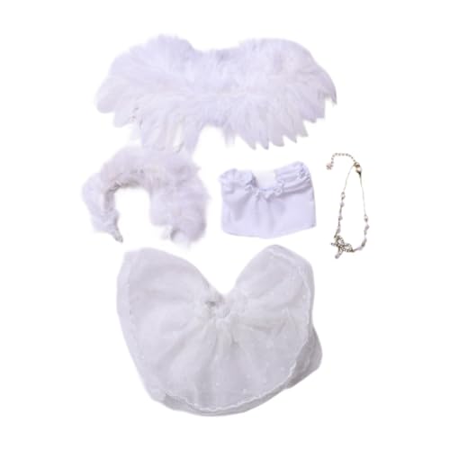 Amagogo Puppen Angel Flügel Spitze Set Outfits Accessoire Miniatur-Kleidung Kostüm für 15-17 cm Puppen Girl Dolls Thanksgiving Geschenke von Amagogo