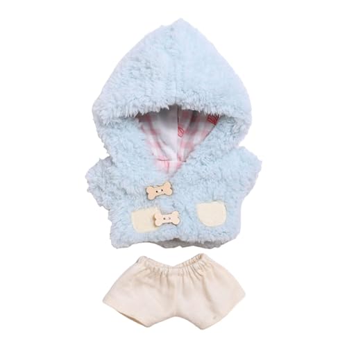 Amagogo Puppen-Kapuzenpullover, Kleidung, Anhänger, Puppen-Outfits für kleine Modegeschenke, abnehmbare Anzieh-Puppenkleidung für 5,91-Zoll-Puppen, Blau von Amagogo