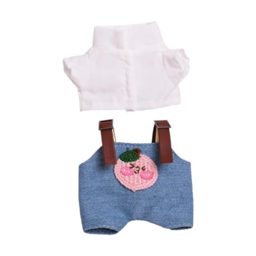 Amagogo Puppenoberteil und Hosenträger, Hosenanzug, Puppenkleidung, Kostüme, Puppenzubehör, Kleidung, Puppenkostüm-Outfits für 17 cm große Puppen, Blau Rosa von Amagogo