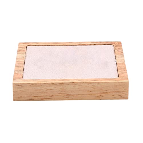 Amagogo Schmucktablett aus Holz, Samt, Aufbewahrungstablett, Armband, Schmuckhalter, Präsentationsständer für Armbänder, Ketten, Arbeitsplatte, Kommode, Regale, Beige von Amagogo