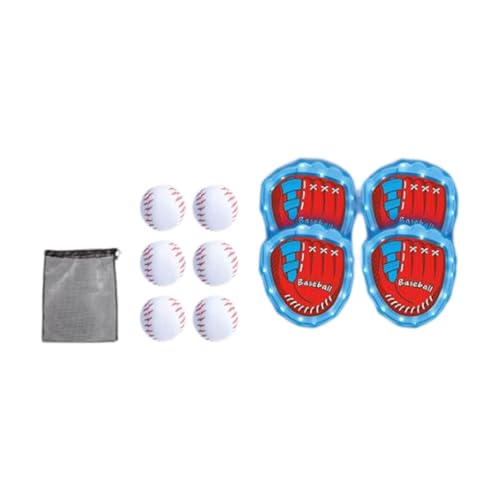 Amagogo Wurf- und Fangspielset Freizeitspielset Ballsportspiele Indoor- und Outdoorspiele Campingparty Geschenk für Kinder für Erwachsene, Blau mit Tennis von Amagogo